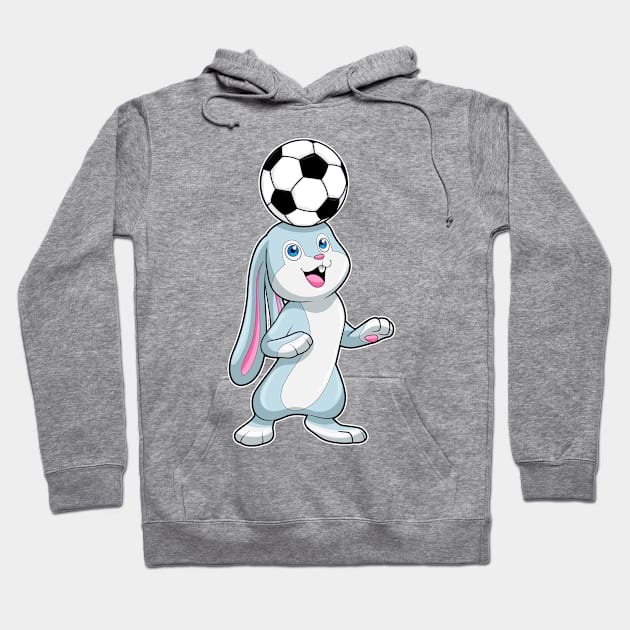 Rabbit Soccer player Soccer ball Hoodie by Markus Schnabel